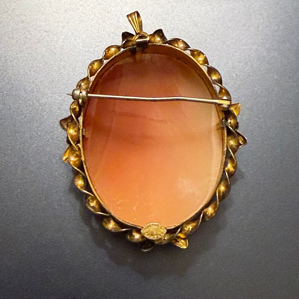 🎊HP!🎊Vintage Samsan 1/20 12k Gold Filled Hand Carved Shell Cameo - Picture 4 of 7